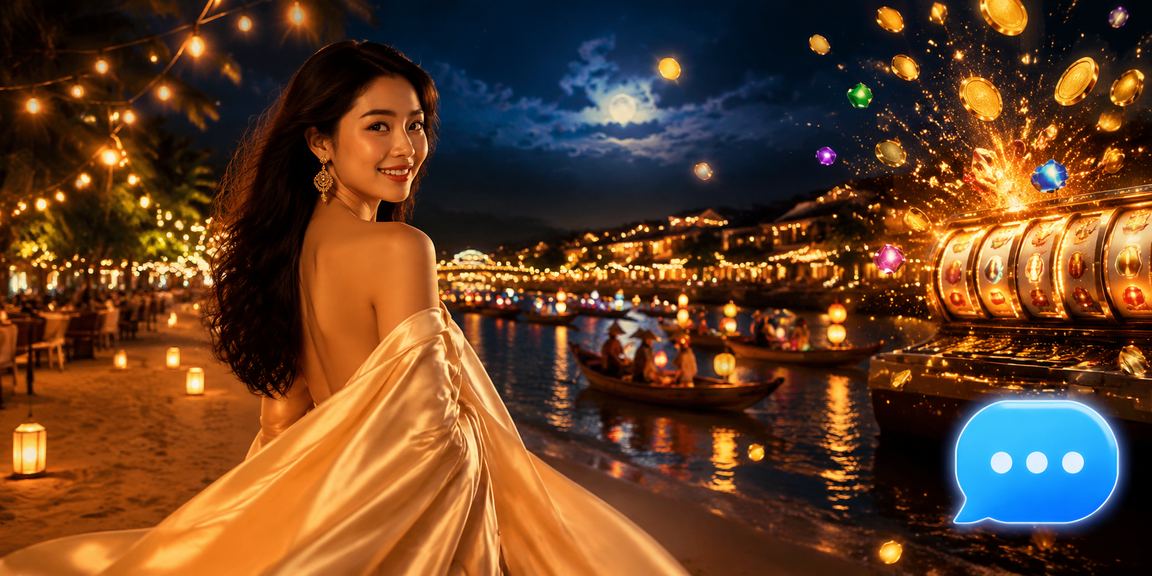 Người chơi trải nghiệm Slot game tại Hội An trên điện thoại di động vào buổi tối