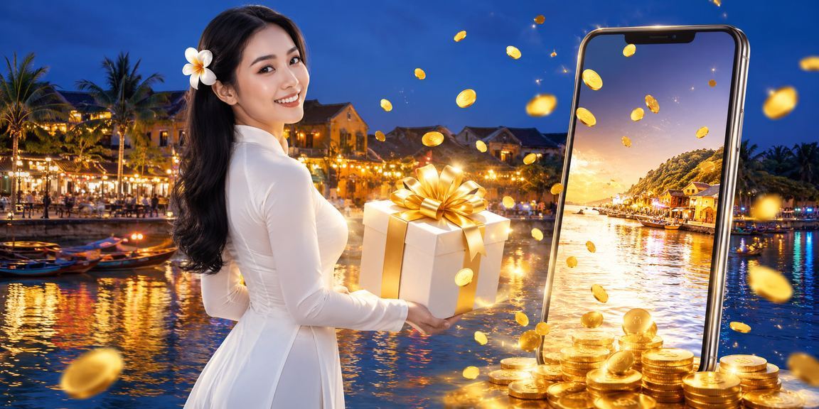 Người phụ nữ mặc áo dài tại Sa Pa sử dụng điện thoại để xem kèo thể thao và nhận cashback bonus từ scm440